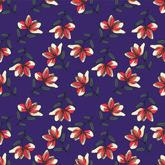 Christmas floral seamless pattern with decorative bouquets, festive background, winter wallpaper, gift paper
