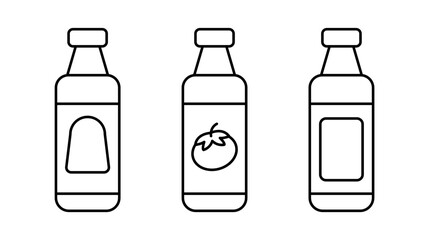 Tomato ketchup bottle icon. Tomato sauce bottle symbol vector illustration. Editable width