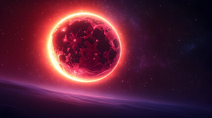 Fototapeta premium Fiery Planet in Space