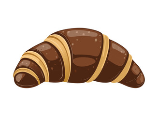 Chocolate Croissant Bread - Vector Illustration