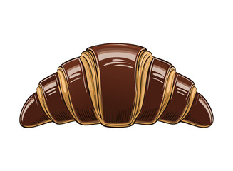 Chocolate Croissant Vector Illustration
