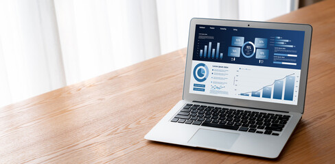 Business data dashboard provide business intelligence analytic for marketing strategy planning...