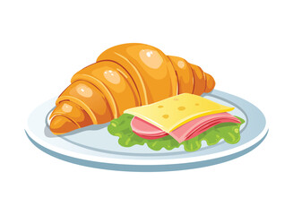 vector illustration of a sandwich croissant