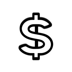 Obraz premium A Black and White Isolated Dollar Symbol Represents Finances