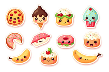 Cute Sticker-Style Food Icon, Playful Kawaii Cartoon Snack, Adorable Minimalist Vector Clipart, Fun Decal for Digital Planners