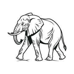 elephant line line art vector silhouette