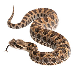 Fototapeta premium pygmy rattlesnake in Transparent Background Closeup of a Boa Constrictor Showing Detailed Scales and Pattern