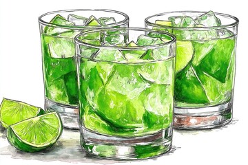 Minty Lime Mojito Style Cocktails: Refreshing Spring & Summer Drinks with Creative Presentation