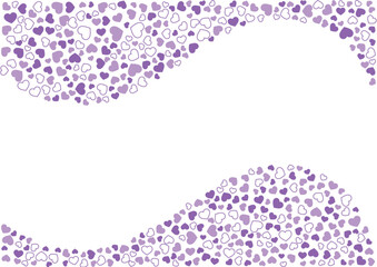ハート柄の背景 紫系の3色 フチと単色 ハート