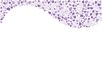 ハート柄の背景 紫系の3色 フチと単色 ハート