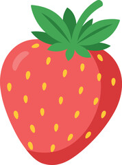 Strawberry fruit vector illustration on white background.
