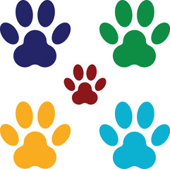 Obraz premium set of animal paw prints vector design