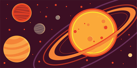 Vector Image Graphic Art Illustration of Solar System Planets Space Cosmos Design © Muhammad