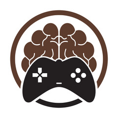 Brain game logo vector illustration. Mind game logo design icon.