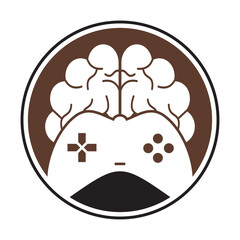 Brain game logo vector illustration. Mind game logo design icon.
