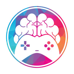 Brain game logo vector illustration. Mind game logo design icon.