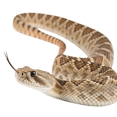 Fototapeta premium western diamondback in Transparent Background Closeup of a Boa Constrictor Showing Detailed Scales and Pattern