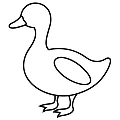 Obraz premium Duck line art isolated on white background 