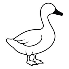 Duck line art isolated on white background 