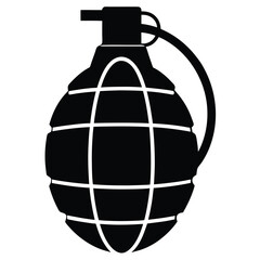 flashbang grenade silhouette vector isolated on white background