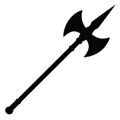 Halberd silhouette vector isolated on white background