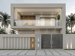 Contemporary Modern House Exterior with Geometric Design