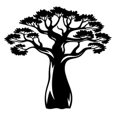 Obraz premium Silhouette of a majestic Baobab tree, an iconic symbol of resilience