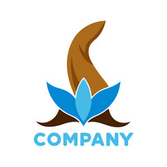 Modern Company Logo Design with Flower and Leaf Elements
