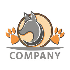Modern Dog Paw Logo Design for Pet Company