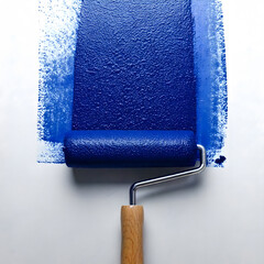 blue paint roller