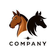Elegant Horse Logo: Equine Heads for Company Branding