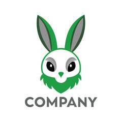 Modern Green Rabbit Logo for Company Branding Design