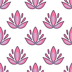 Colorful hand draw flowers seamless pattern for fabric textile wallpaper.