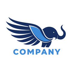 Flying elephant logo design for innovative company branding