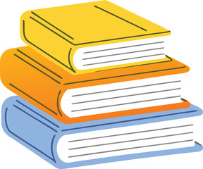 Cute vector illustration stack of books to read. World Book Day. Education concept. Design template with pile of open books. Book festival.