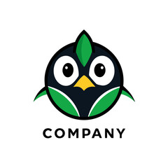 Cute Round Bird Logo Design for Business Branding