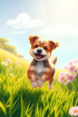 TERRIER PUPPY RUNNING