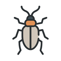 Cartoon Insect: Simple Illustration of a Beetle Pest