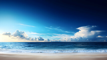 Obraz premium Dramatic Sunset Over Azure Ocean Beach Landscape