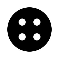 Sewing Button with Stitch Holes Icon Design