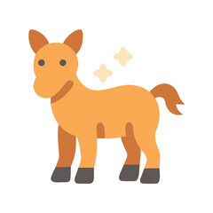 Cute cartoon donkey illustration on a black background