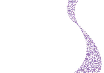 ハート柄の背景 紫系の3色 フチと単色 ハート