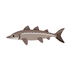 Cartoon illustration of a sand tiger shark with stripes
