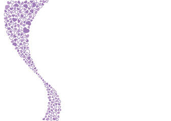 ハート柄の背景 紫系の3色 フチと単色 ハート