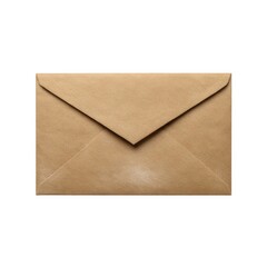 Closed brown envelope stationery on white background 