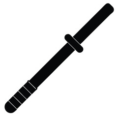 Tonfa silhouette vector isolated on white background 