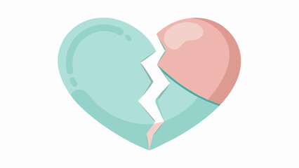 Obraz premium A simple sketch of a heart colored in soft pastel shades conveying the process of slowly putting the pieces back together after being broken.. Vector illustration