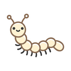 Cute Cartoon Caterpillar Illustration on a Black Background