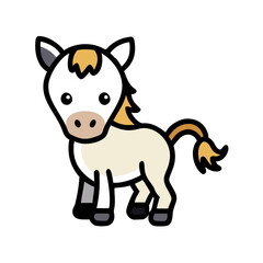 Cartoon Donkey on Black Background