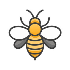 Cartoon Honey Bee Illustration on Black Background